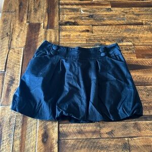 Lux Black Mini Skirt with Button Detail